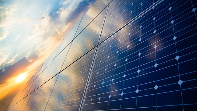 sun and clouds reflecting on solar panels-2